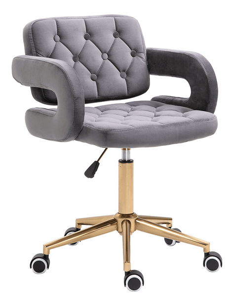 Uredska fotelja Nella (svijetlosiva+ zlatna)