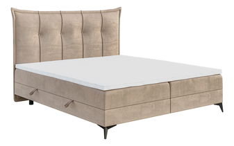 Jednolôžková posteľ Boxspring 120 cm Foxtrot (svetlobéžová) (s matracom a úl. priestorom)