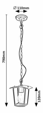 Kültéri függőlámpa Taverna (átlátszó + fekete)