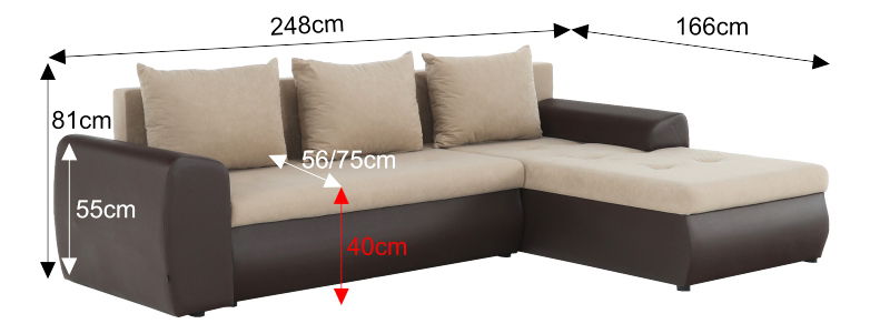 Sarokkanapé Marivel (barna) (J)