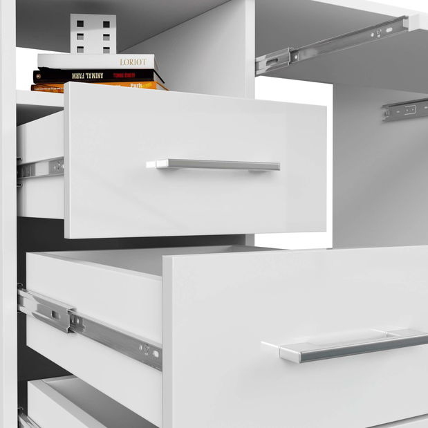 PC stolík Aziza (biela + lesk biely)