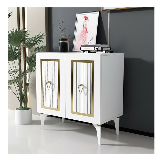 Skrinka Lideke 3 (biela + zlatá) 