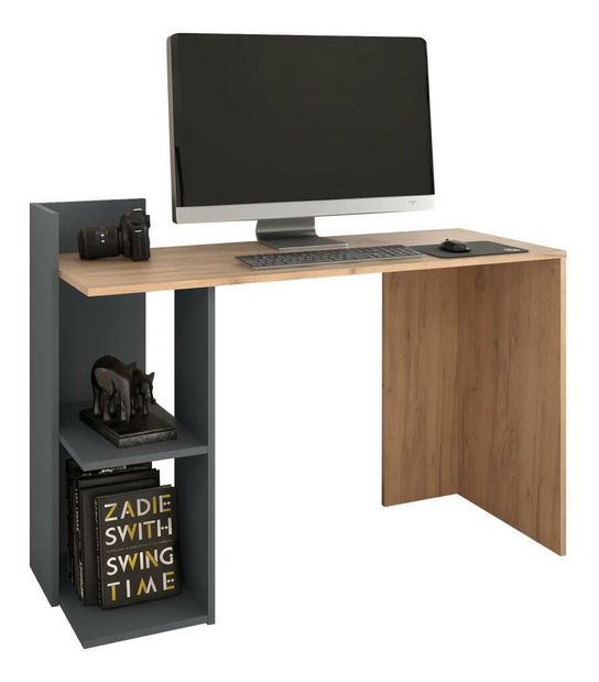 PC stolík Zunno (dub craft zlatý + grafit)