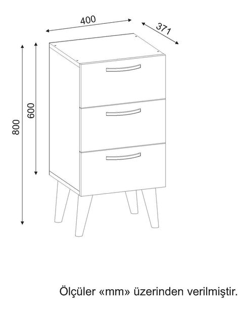 Noćni stolić Buoran V3 (orah + bijela)
