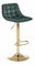 Barová stolička Hannah (tmavozelená + zlatá)