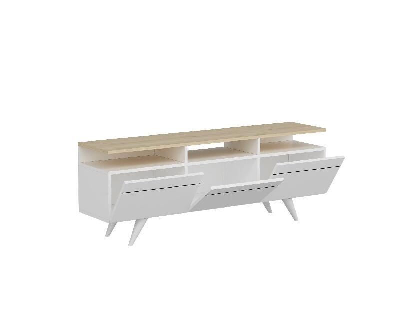TV asztal/szekrény Vulema (tölgy + fehér) 