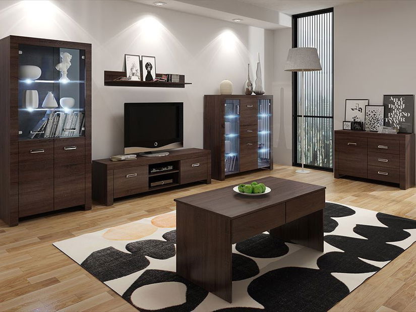 Vitrines szekrény GK Attak 05 1D (Sonoma Choco)