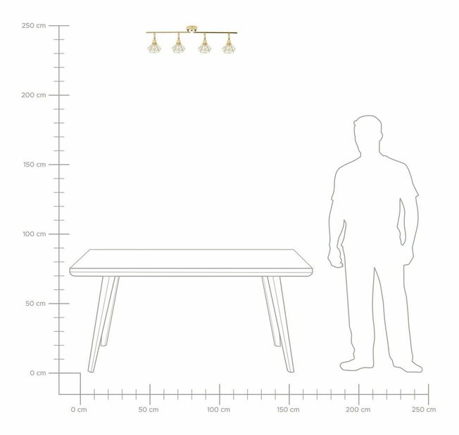 Stropné svietidlo Erick (zlatá)