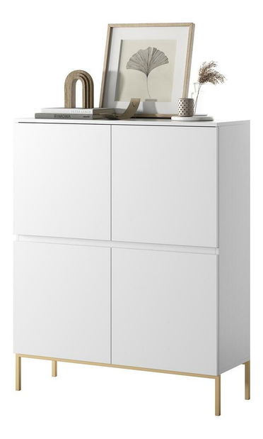 Komód Bennasi B1 (fehér + arany)