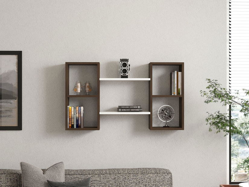 Polica Mubimo 2 (bijela + orah)