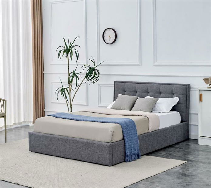 Manželská posteľ 140 cm Padvalion 140 (s úložným priestorom) (sivá)
