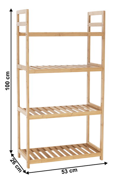 Regál 4-policový Andor TYP 2 (prírodný bambus)