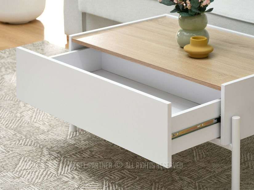 Măsuță de cafea Bertina M (sonoma + alb)