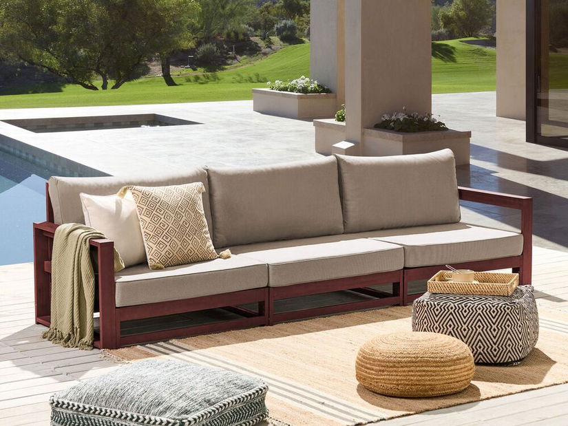 Záhradná pohovka Timza (tmavé hnedé drevo)