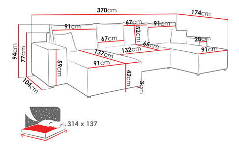Kutna garnitura U Miramos U (vanilija)