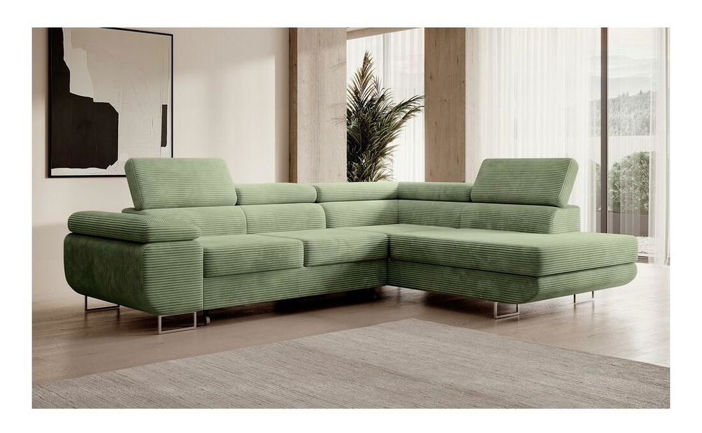 Sarokkanapé Stiletto (J) (tengerzöld + ezüst)