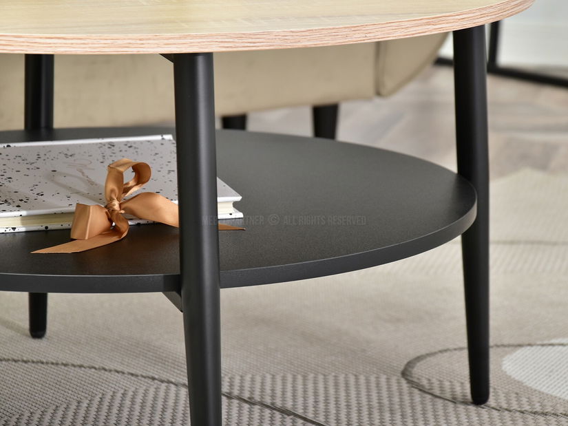 Stolić za kavu Randolf Xl (sonoma + crna)