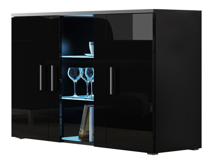 Vitrină Belario B7 (stejar lefkas + negru)