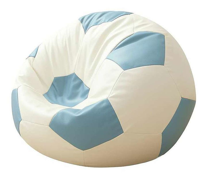 Fotoliu puf Futbalocu (turcoaz + alb)
