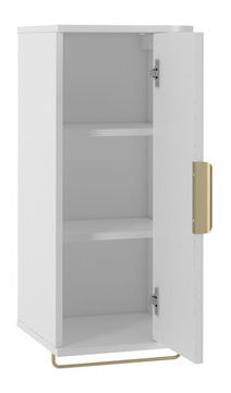 Set mobilier baie Mekona I (Alb mat + Marmură Alb + auriu) (cu sifon)