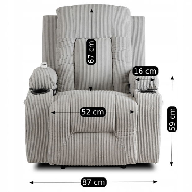 Masszázsfotel Banesto (világosszürke) 