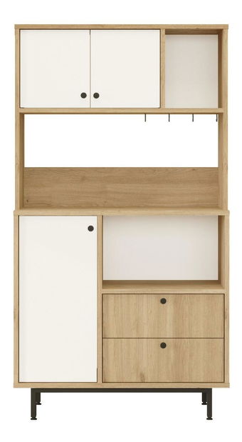 Dulap cu rafturi Rebutia 3 (stejar + alb)