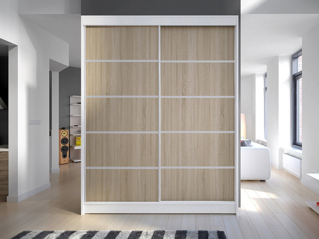 Ruhásszekrény Chantal 4 (fehér + sonoma)