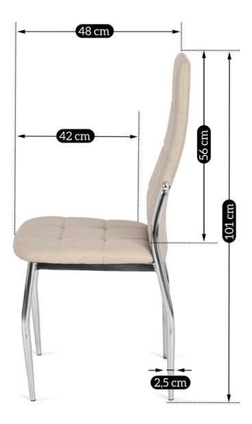 Étkezőszék Marinaleda (bézs öko-bőr) 