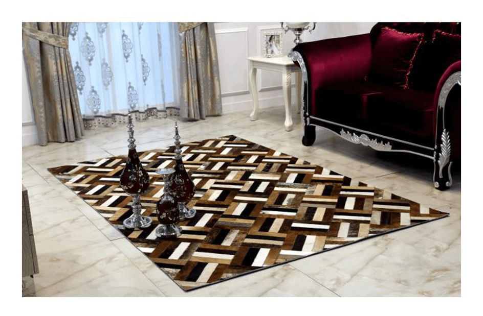 Bőr szőnyeg 70x140cm TYP 02 (marhabőr + patchwork minta)