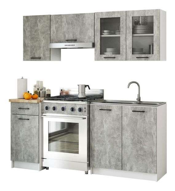 Set mobilier bucătărie 180 cm Ozara B (beton)