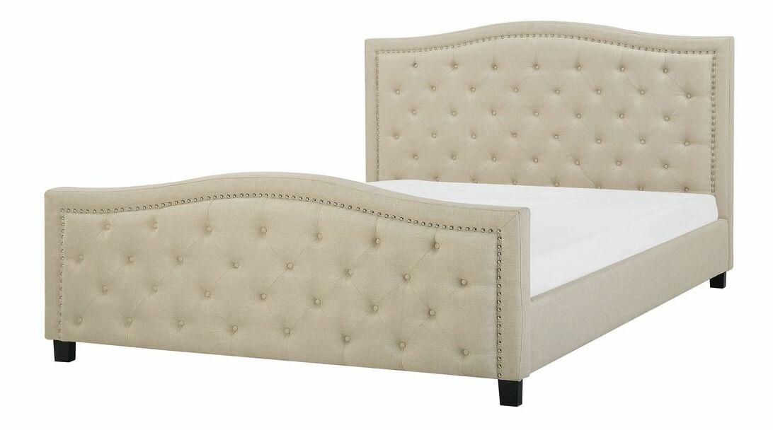 Franciaágy 180 cm AURORA (ágyráccsal) (bézs)