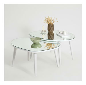 Set 2 buc măsuțe de cafea Gustavo (Alb)