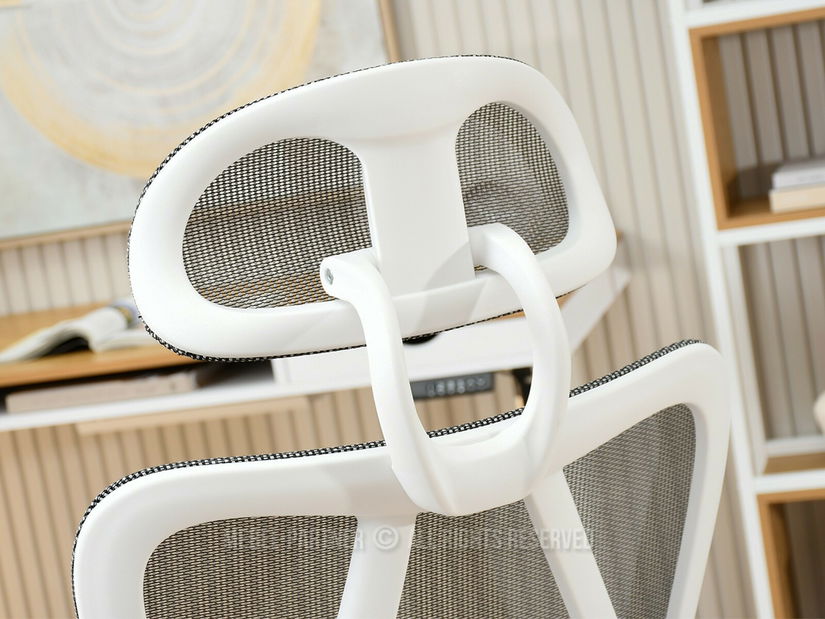 Fotoliu de birou Derenis (gri + alb)