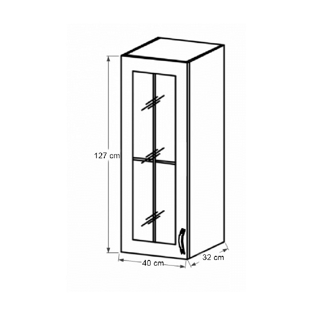 Dulap superior de bucătărie W40S Regnar (sosna nordică + alb) (S)