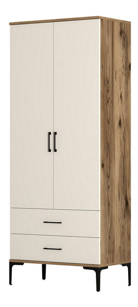 Ruhásszekrény Kiara T (dió + krém)