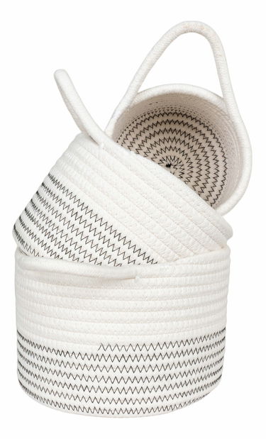 Set de 3 coșuri Avelina (alb + gri)