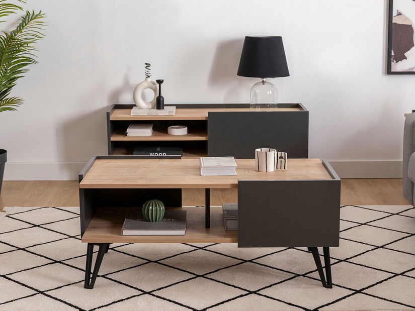 Măsuță de cafea Tilata (stejar zafir + antracit) 