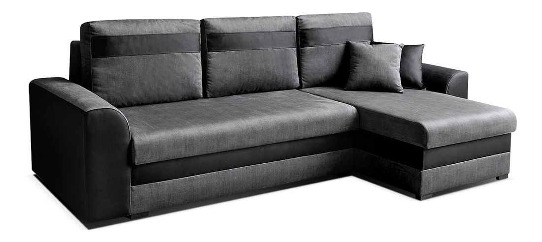 Rohová sedačka Madlyn (sivá + tmavosivá) (P)