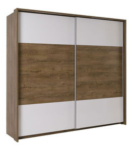 Ormar s kliznim vratima Lataressa 1 (hrast burgun + bijeli sjaj) (s LED rasvjetom)