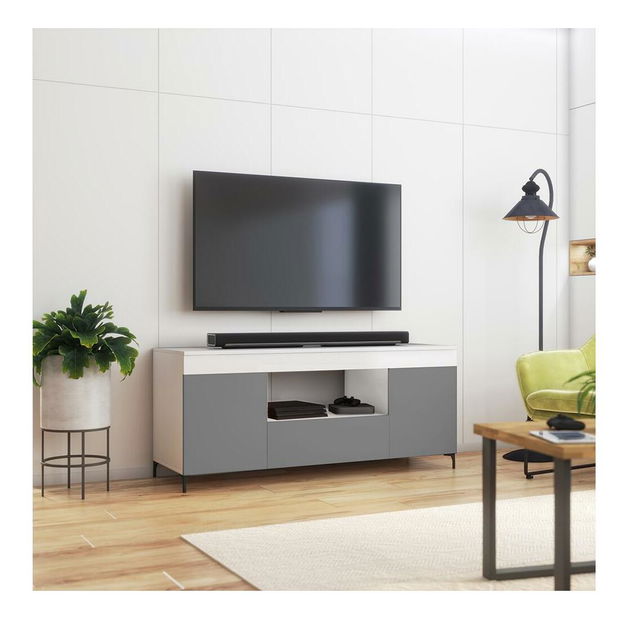 Masă TV Giuseppo (gri + alb)