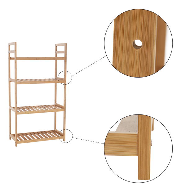 Regál 4-policový Andor TYP 2 (prírodný bambus)