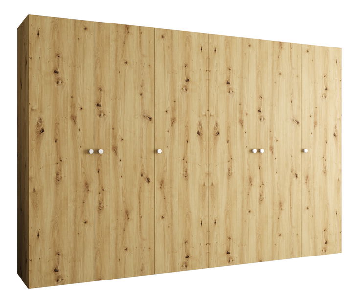 Dulap de haine 300 cm Parna 1 (Stejar artisan + Argintiu)