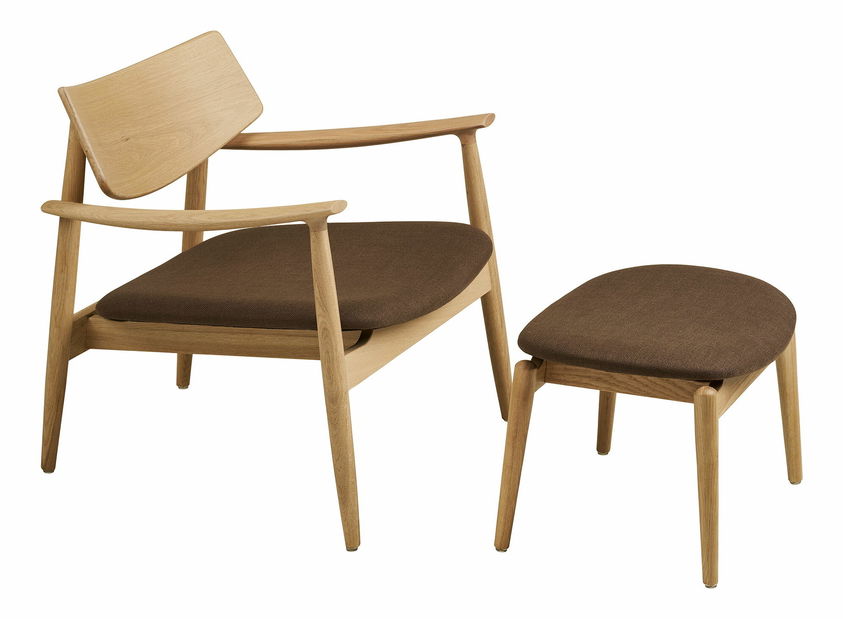 Fotelja s tabureom Oliveria 2 (prirodna + smeđa)