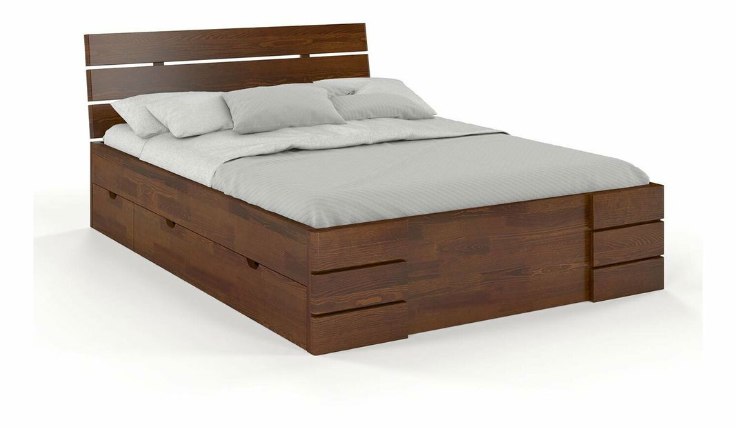 Pat matrimonial 180 cm Lorenskog High Drawers (pin)