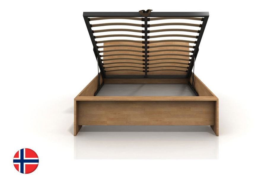 Manželská posteľ 180 cm Naturlig Lekanger High BC (buk) (s roštom)