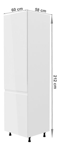 Kuhinjski ormarić za hladnjak D60ZL Aurellia (bijela + bijeli sjaj) (L)