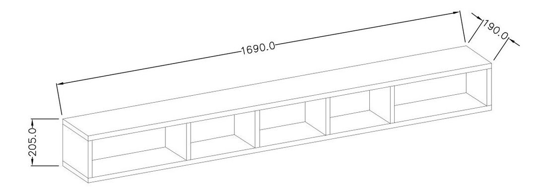 Falraszerelhető regál Tamie Typ 02 (sötétszürke + tölgy)