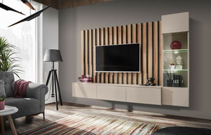 Obývacia stena Vertic (dub artisan + kašmír) (s osvetlením)