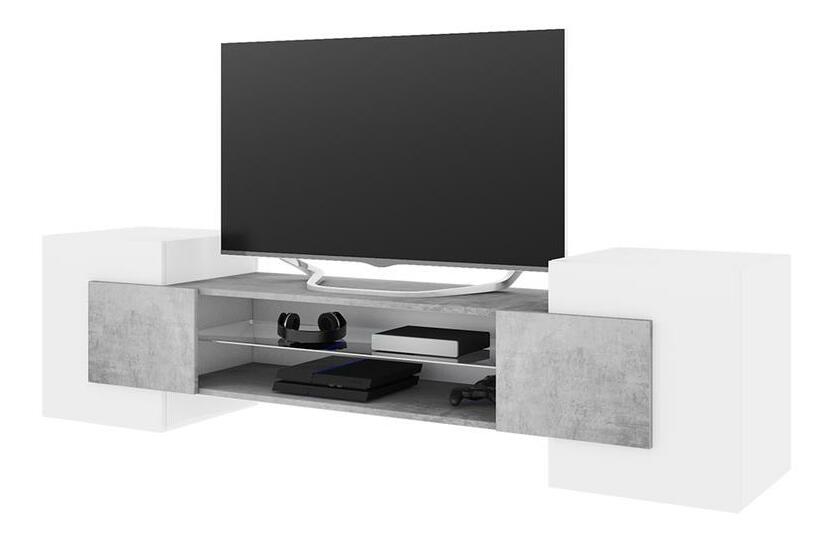 TV skrinka/stolík Gavin (biela + betón)