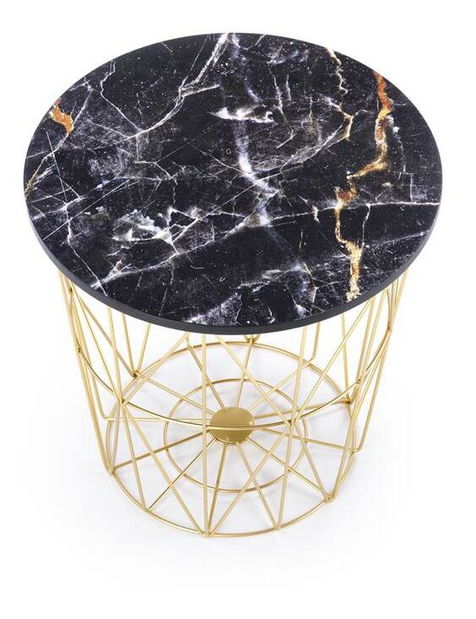 Stolić za kavu Halley (crni mramor + zlatna)